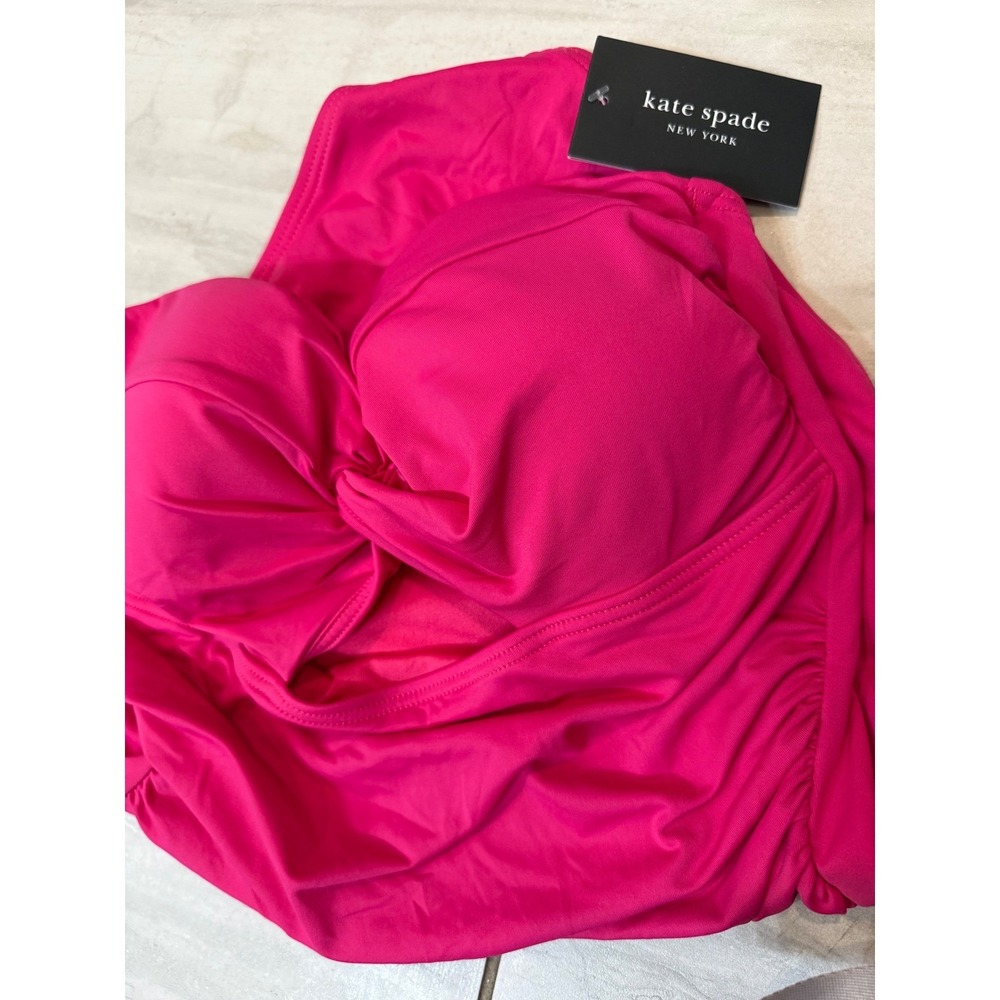 Kate Spade Rose Jam Pink Bandeau One Piece Swimsuit S8C518A Womens XS New